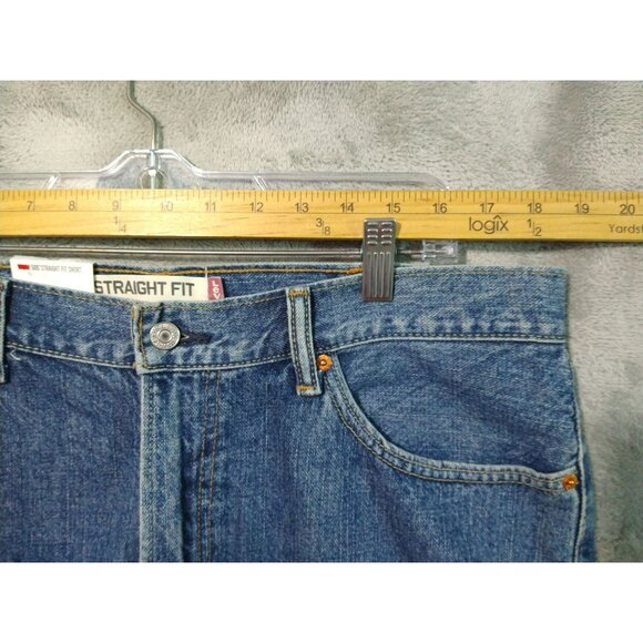 Levis 505 Shorts Mens 38 Blue Denim Straight Fit Dadcore Workwear Red Tab - Picture 3 of 10
